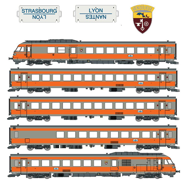 LS Models 221501S - French 5-Car RTG Rail Car of the SNCF (Coat Of Arms Venissieux) SOUND
